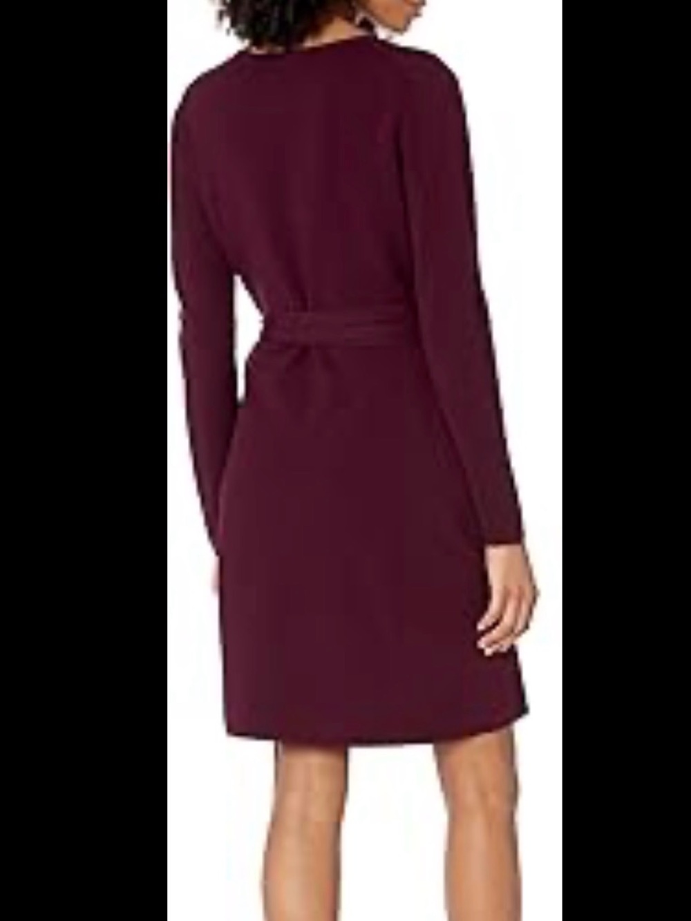 Active USA Long-Sleeve Belted Dress in Burgundy